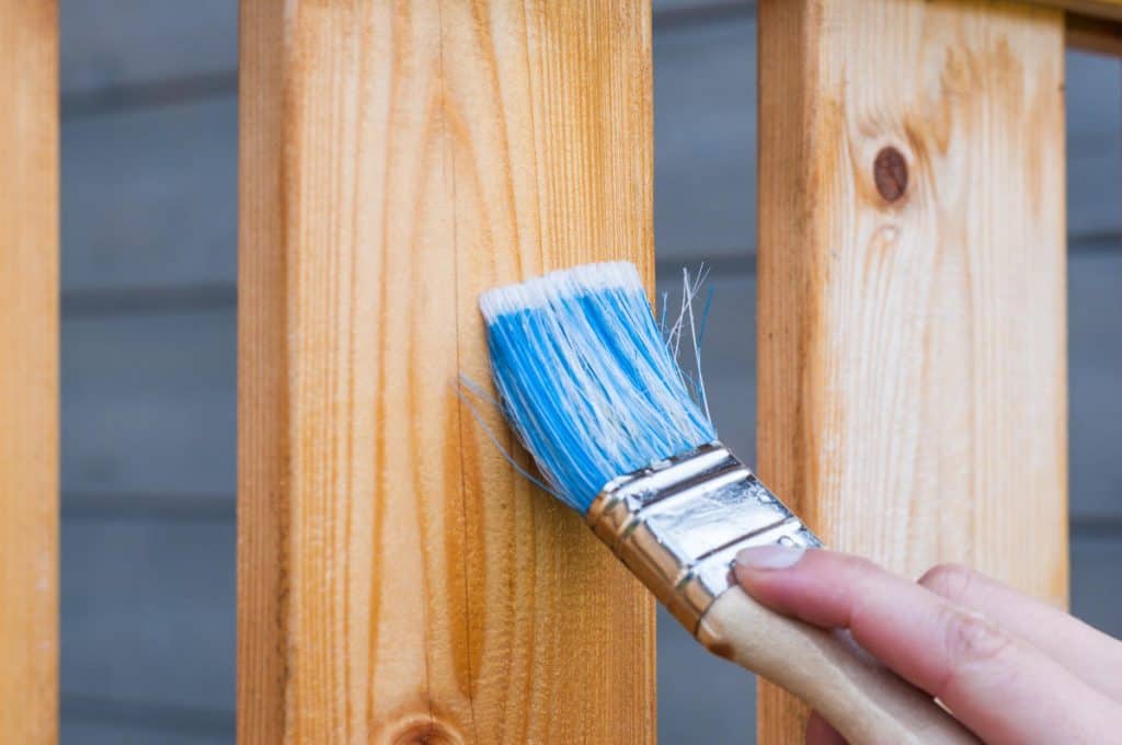 Staining a Wood Fence Board